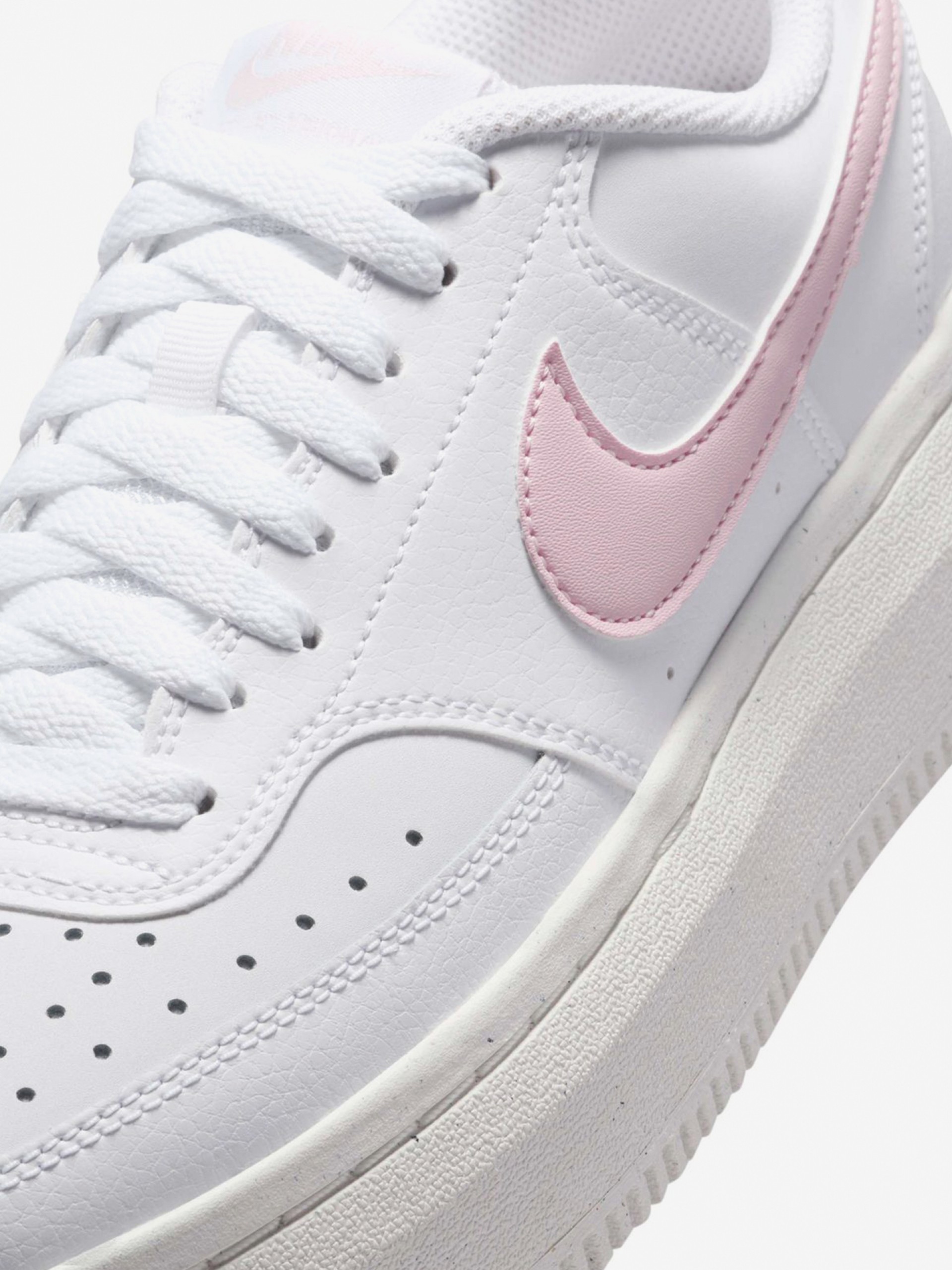 Sapatilhas Nike Court Vision Alta Brancas e Rosa Para Mulher