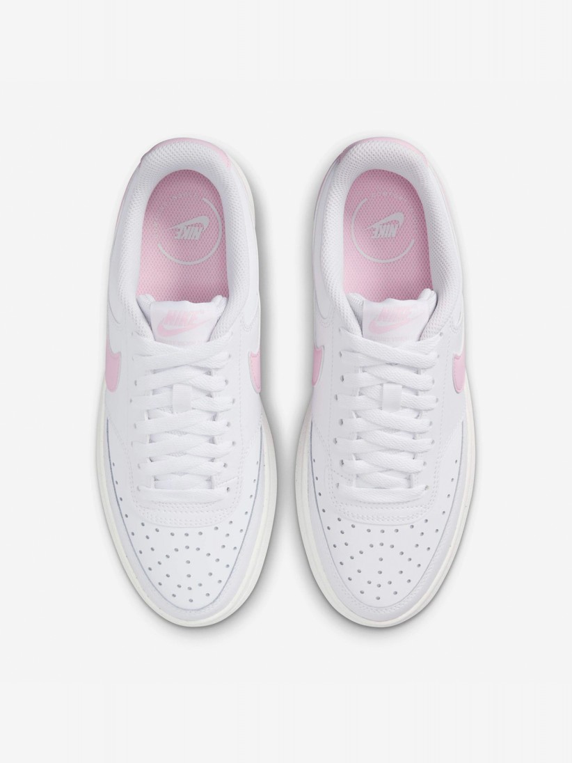 Nike Court Vision Alta White and Pink Sneakers For Women