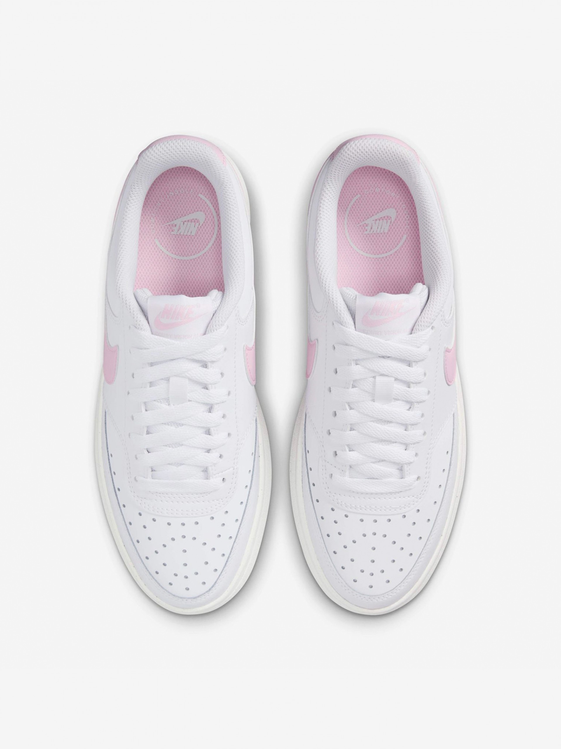 Sapatilhas Nike Court Vision Alta Brancas e Rosa Para Mulher