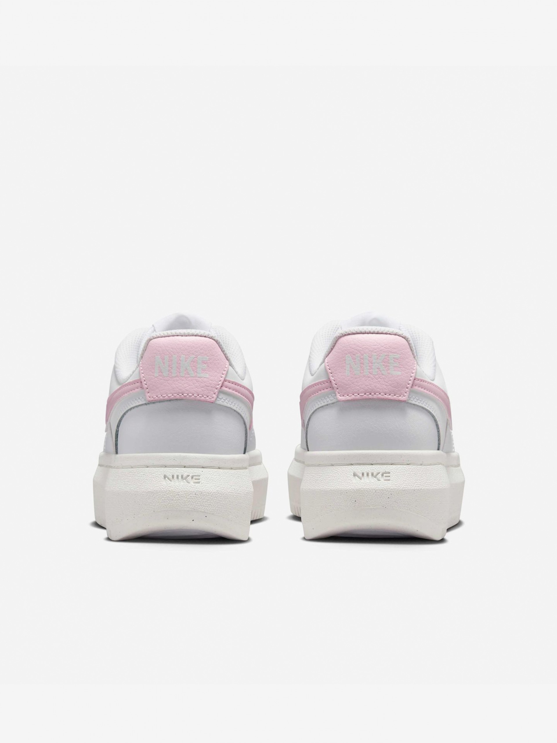 Sapatilhas Nike Court Vision Alta Brancas e Rosa Para Mulher