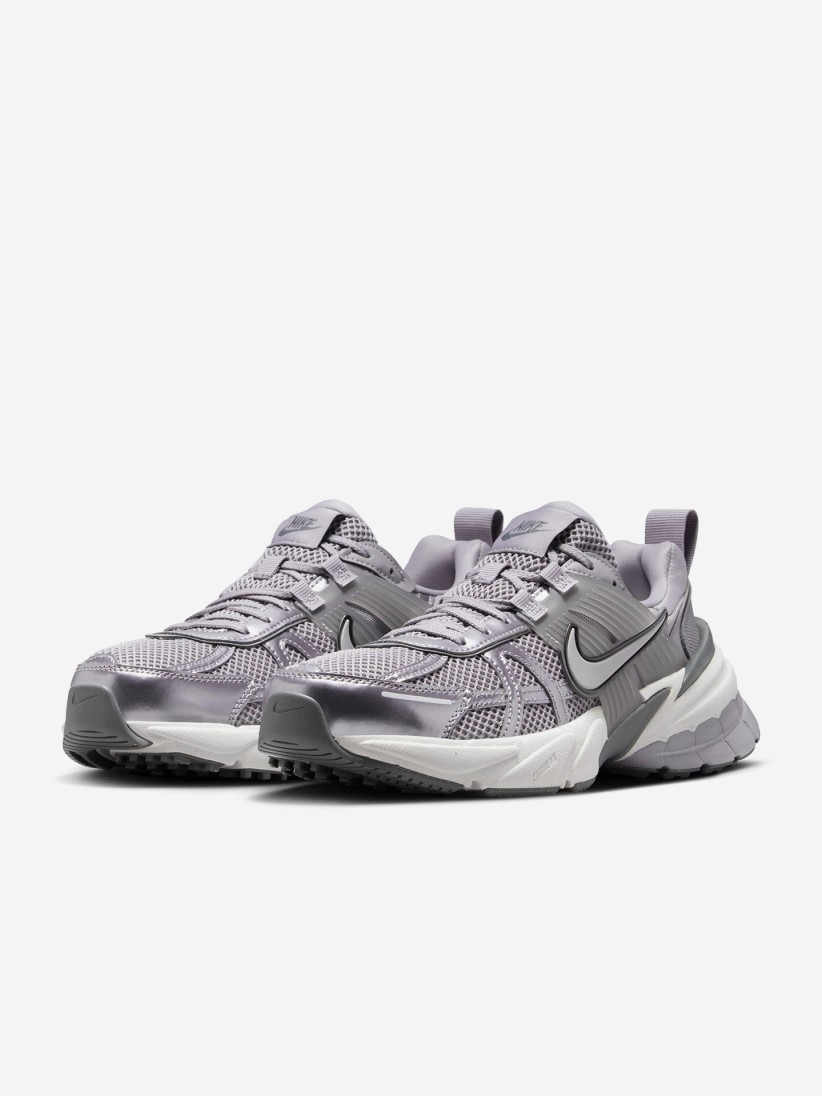 Nike V2K Run Grey and Silver Sneakers For Women