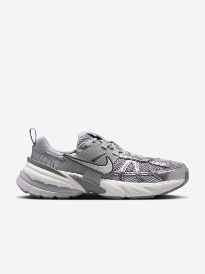 Nike V2K Run Grey and Silver Sneakers For Women