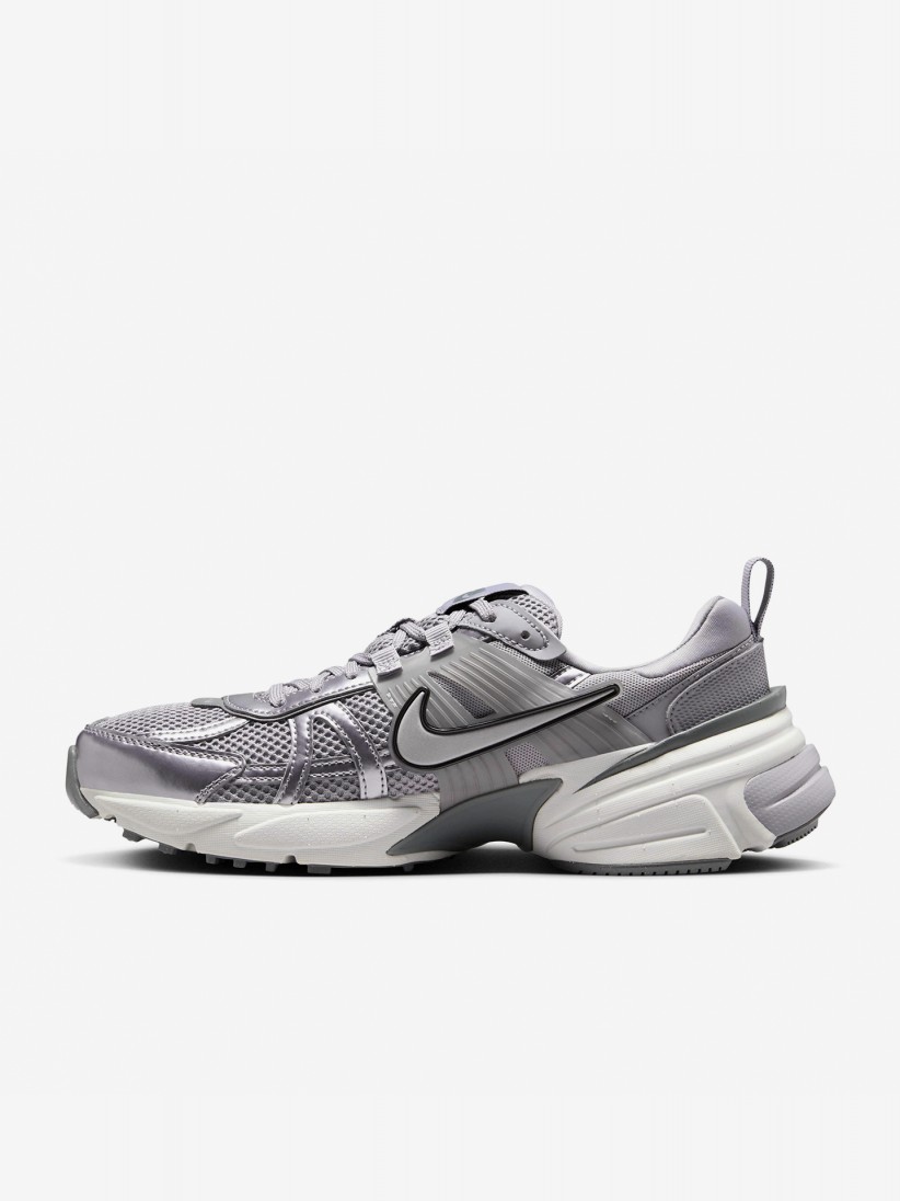 Nike V2K Run Grey and Silver Sneakers For Women