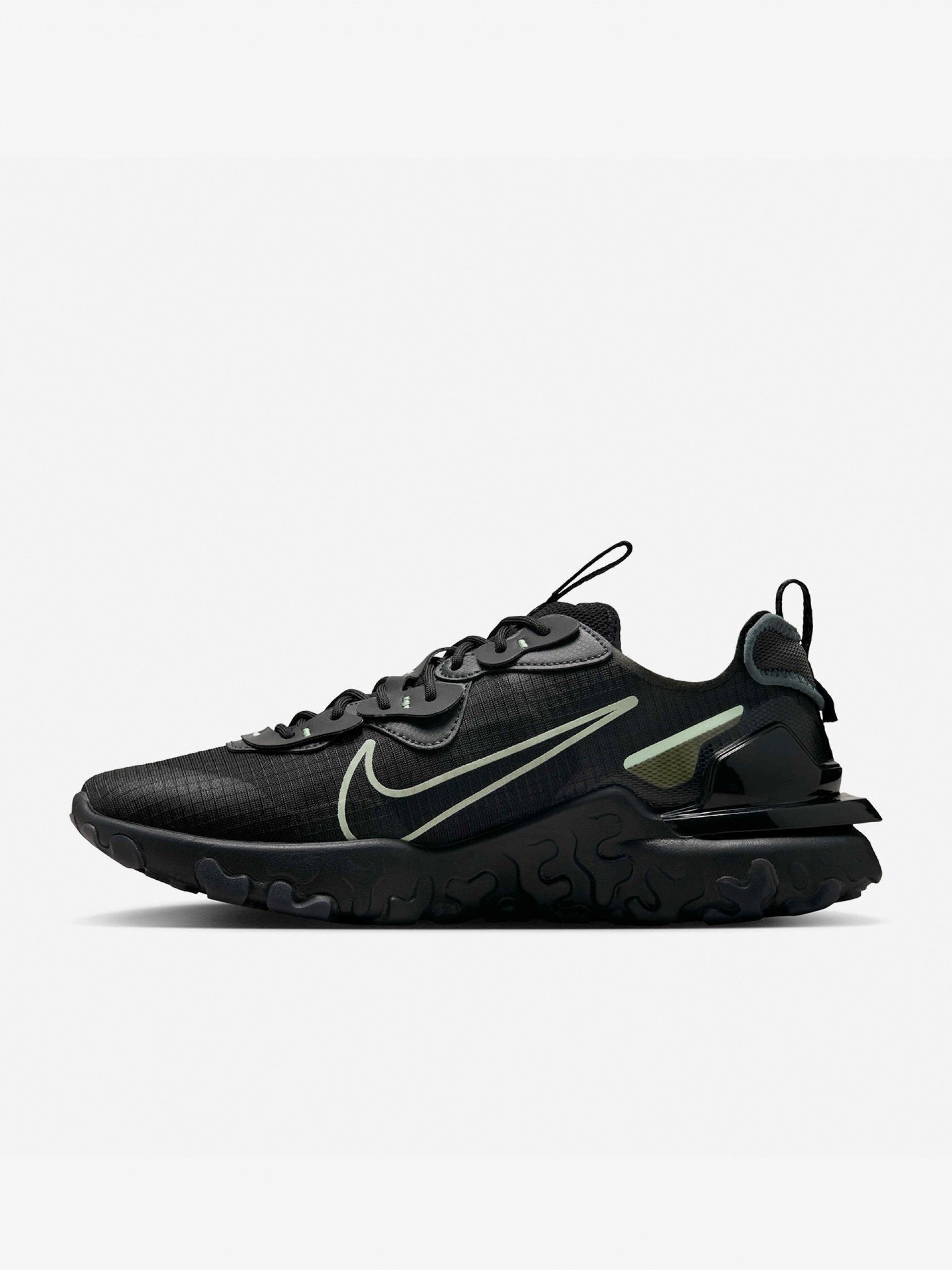 Zapatillas Nike React Vision Negras y Verdes Para Hombre