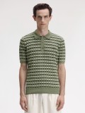 Polo Fred Perry Boucl Ribbed Knitted s Riscas Verde