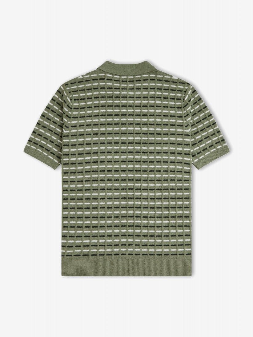 Polo Fred Perry Boucl Ribbed Knitted s Riscas Verde