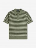Polo Fred Perry Boucl Ribbed Knitted s Riscas Verde