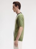 T-shirt Fred Perry Vertical Knitted s Riscas Verde
