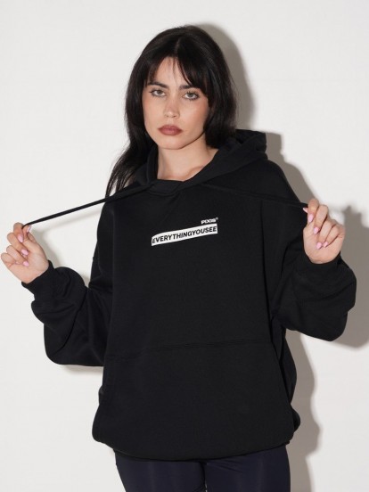 Camisola com Capuz Pixis The Alpha Preta