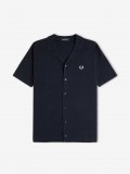 Camisa Polo Fred Perry Revere Collar Knitted Azul Marinho