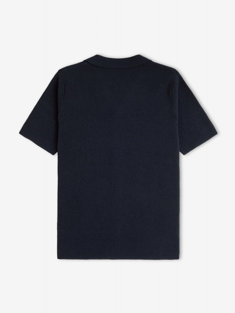 Camisa Polo Fred Perry Revere Collar Knitted Azul Marinho