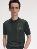 Polo Fred Perry Pointelle Panel Knitted Verde