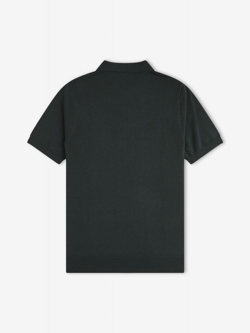 Polo Fred Perry Pointelle Panel Knitted Verde