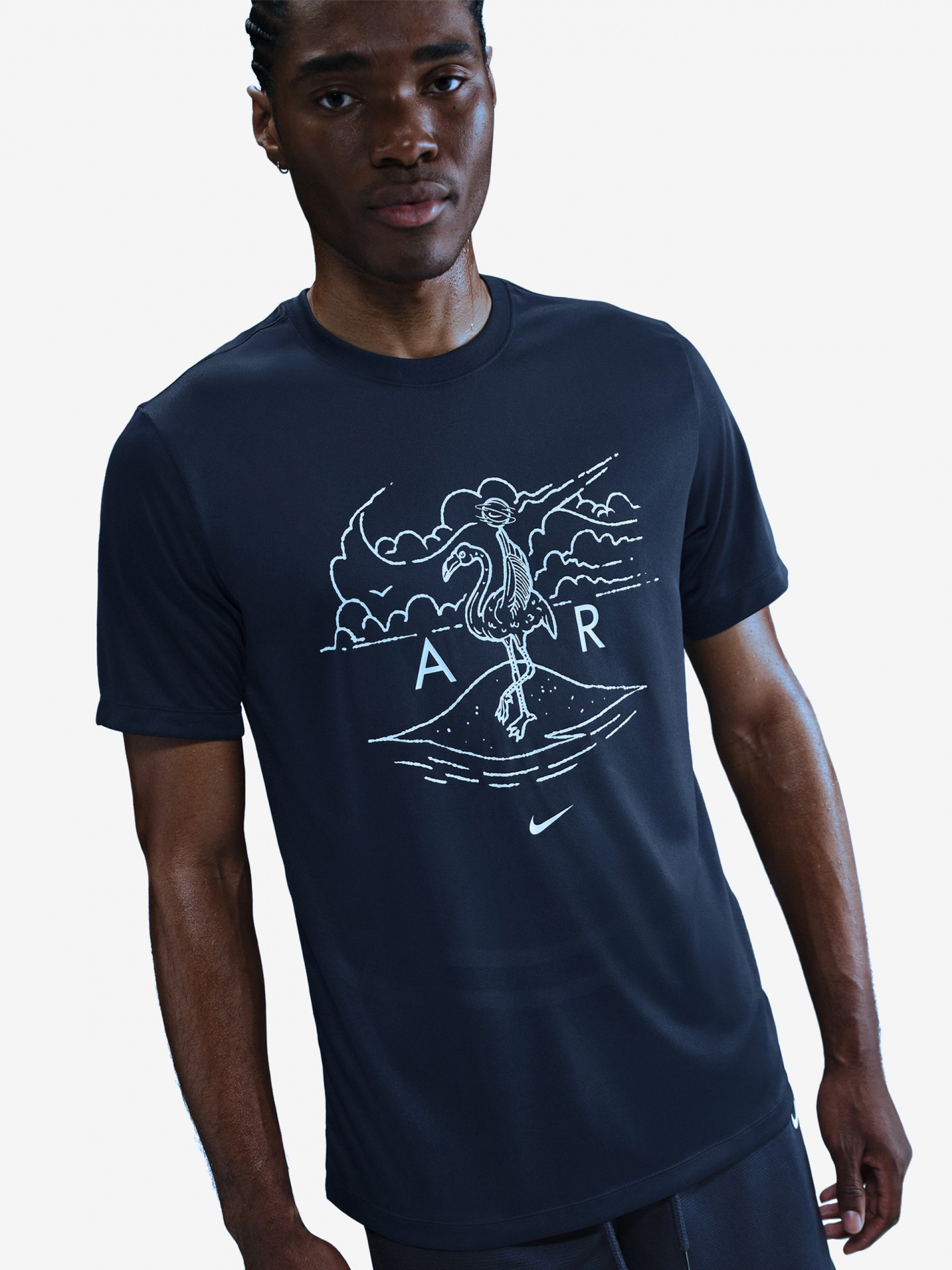 T-shirt de Basquetebol Nike Dri-FIT Azul Marinho Para Homem