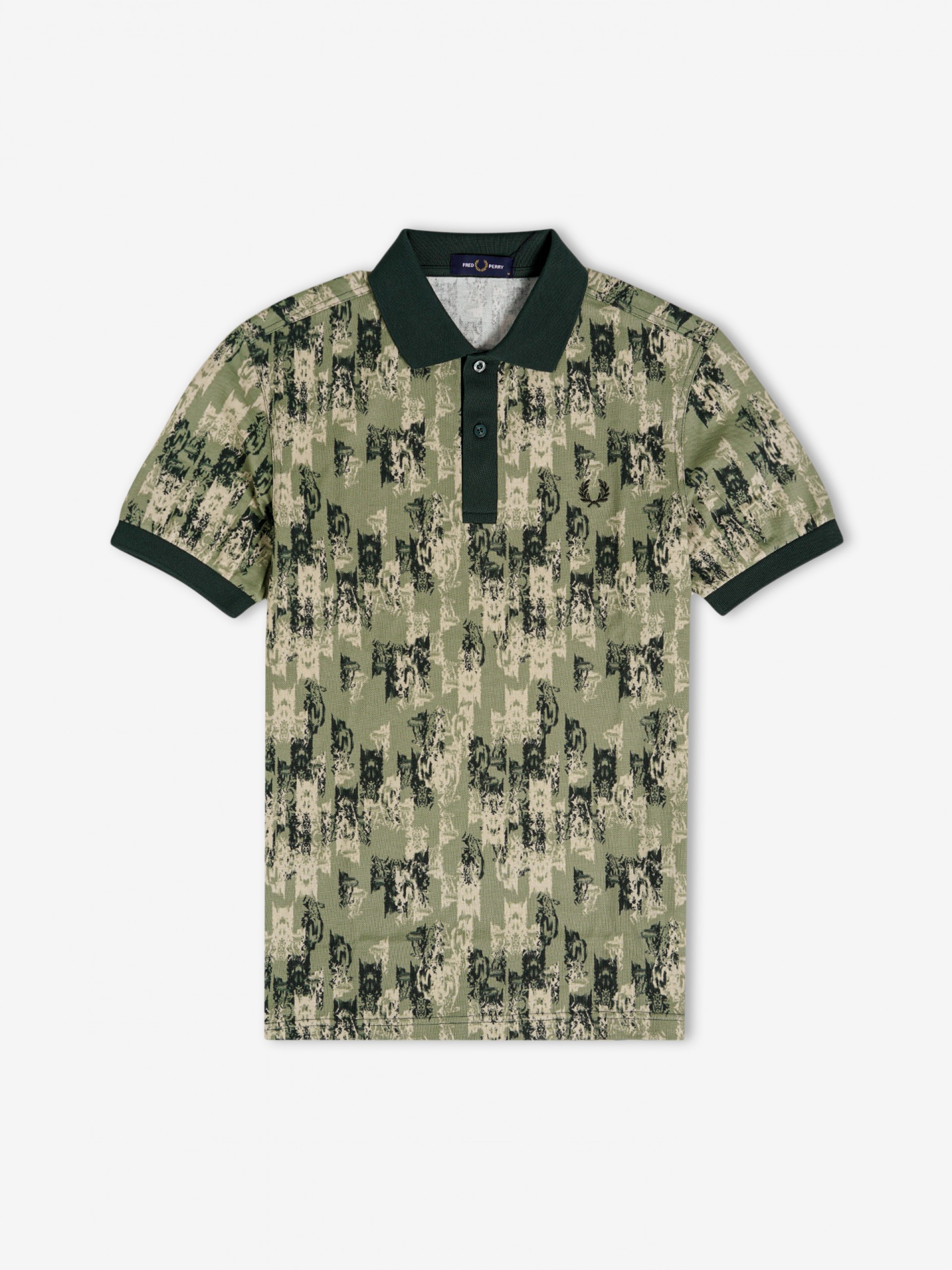 Polo Fred Perry Abstract Print Verde