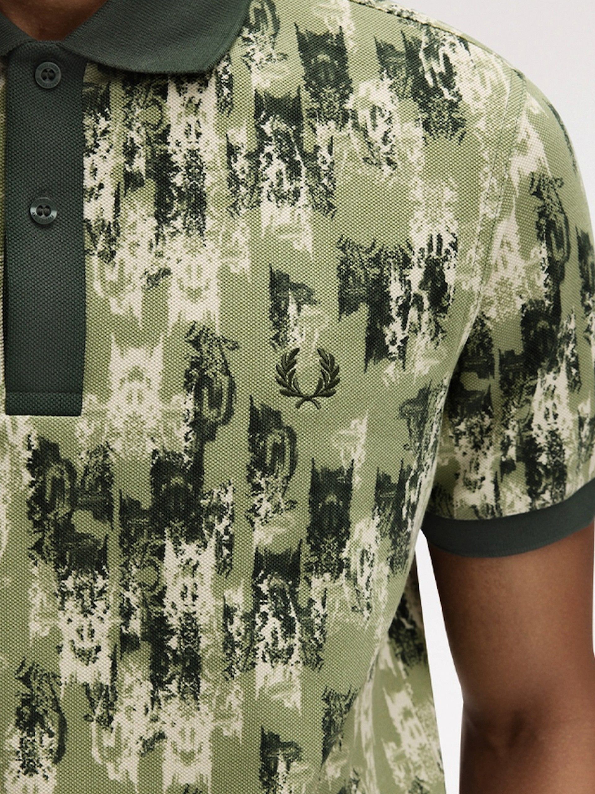 Polo Fred Perry Abstract Print Verde