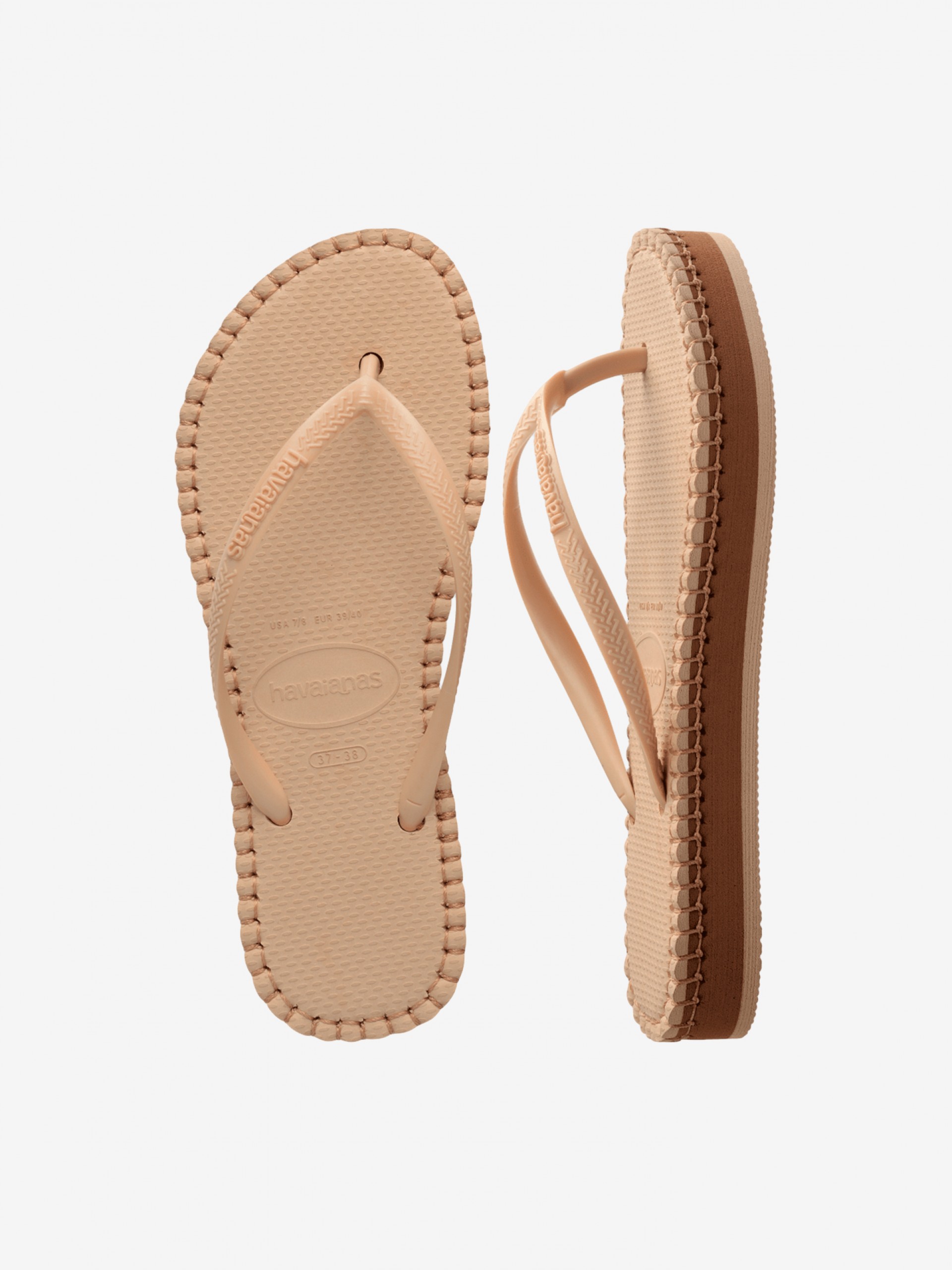 Havaianas Slim Flatform Loop Premium Beige Flip Flops