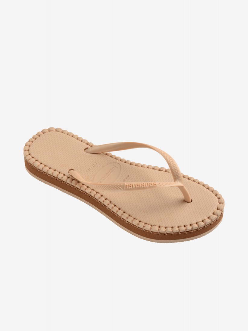 Chinelos Havaianas Slim Flatform Loop Premium Bege