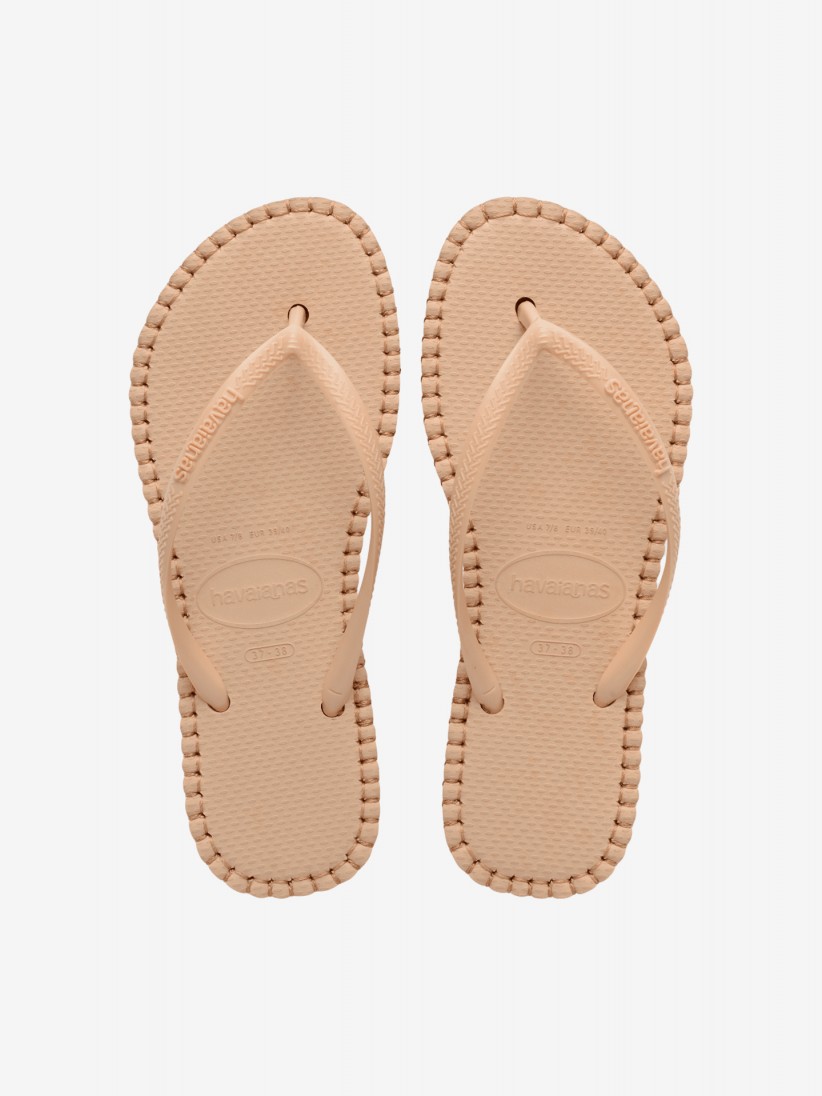 Chinelos Havaianas Slim Flatform Loop Premium Bege