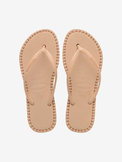 Chinelos Havaianas Slim Flatform Loop Premium Bege