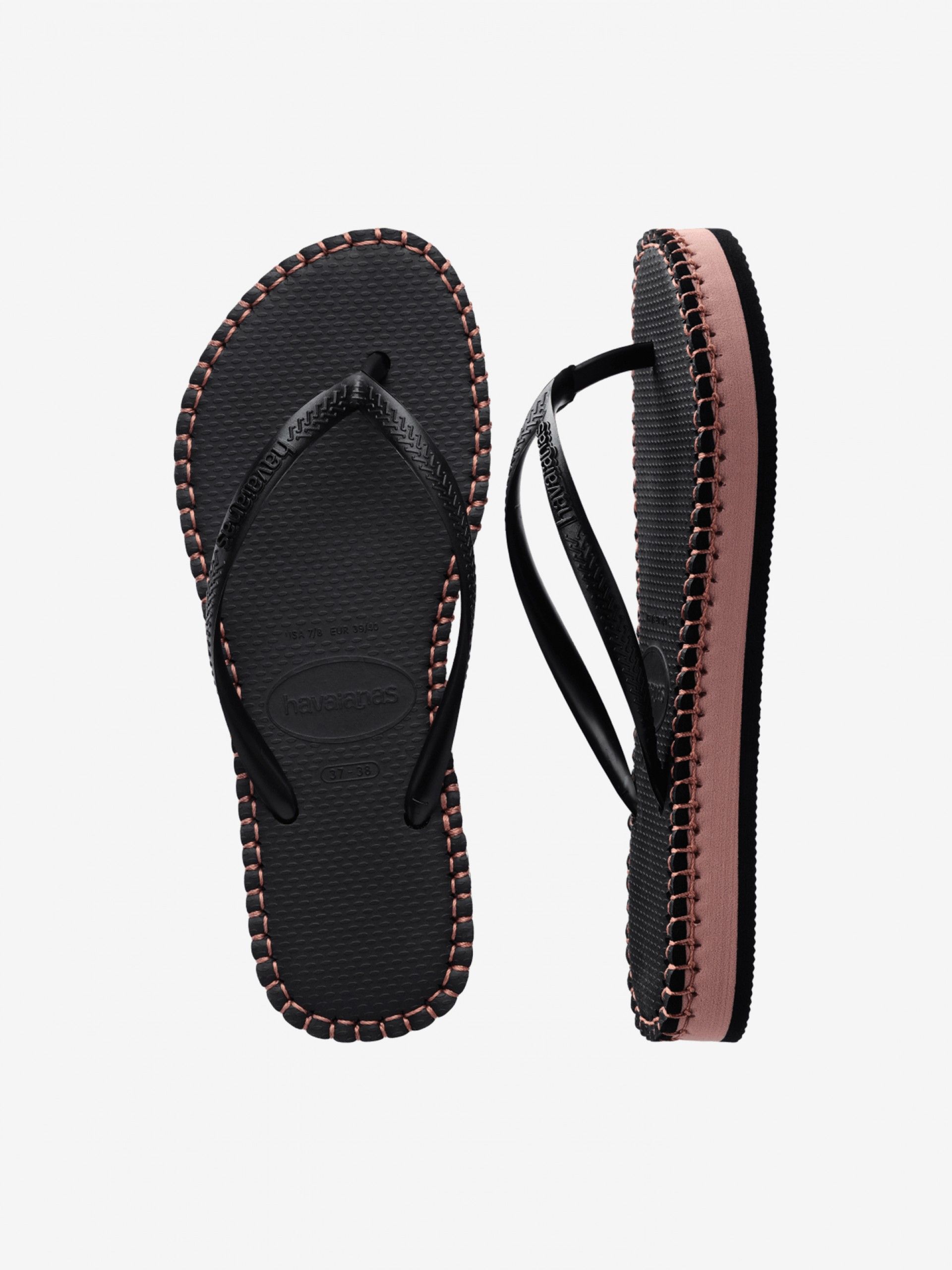 Chinelos Havaianas Slim Flatform Loop Premium Pretos