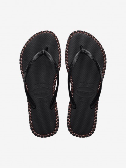 Havaianas Slim Flatform Loop Premium Black Flip Flops