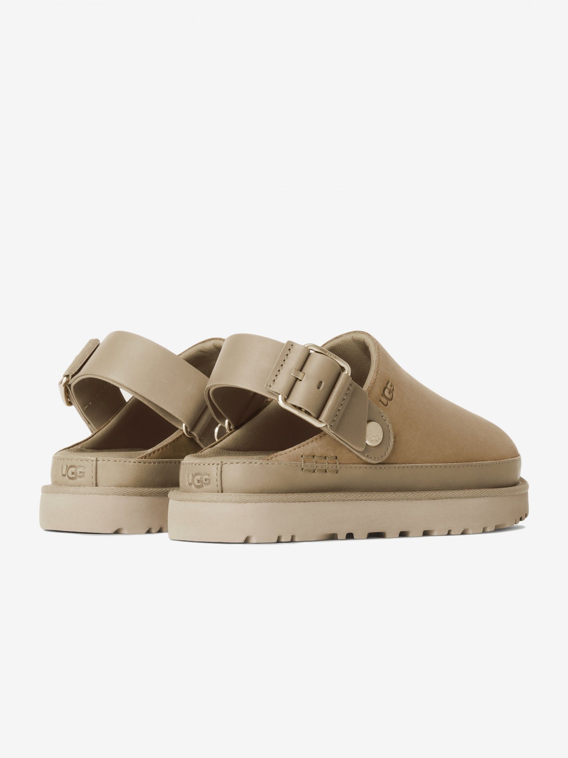 Sandálias Ugg Goldenstar Villa Clog Bege Para Mulher