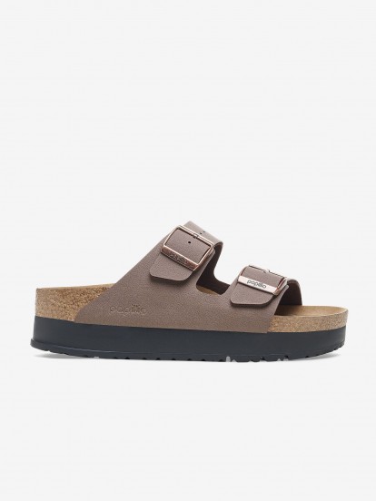 Birkenstock Arizona III Papillio Flex Platform Birko-Flor Brown Slides