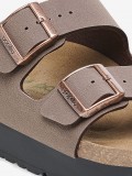 Chinelos Birkenstock Arizona III Papillio Flex Platform Birko-Flor Castanhos