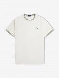 T-shirt Fred Perry Twin Tipped Branca e Verde