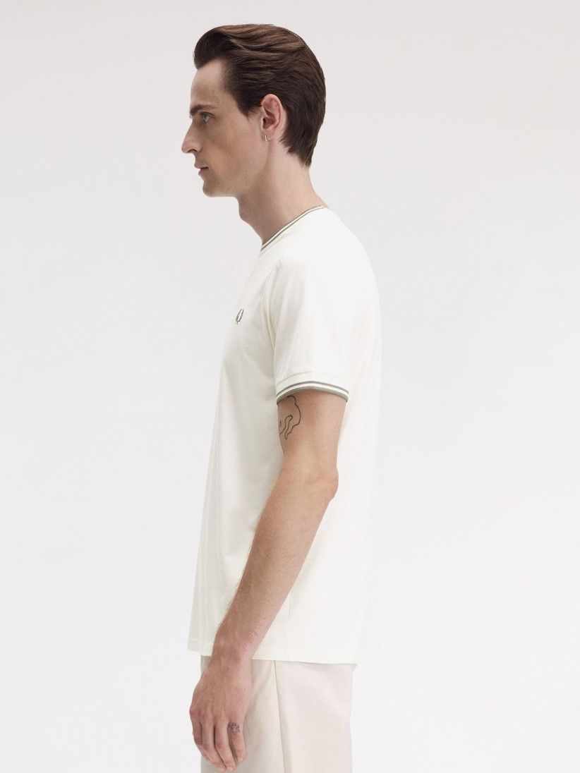 T-shirt Fred Perry Twin Tipped Branca e Verde