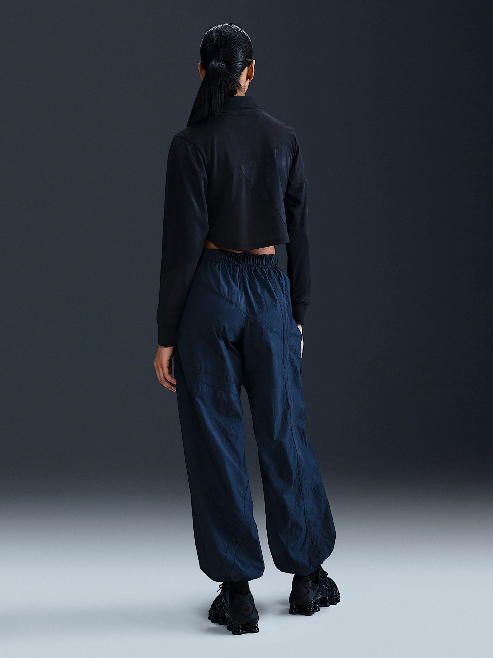 Pantalones Nike Sportswear Woven Mid-Rise Loose Azules Para Mujer