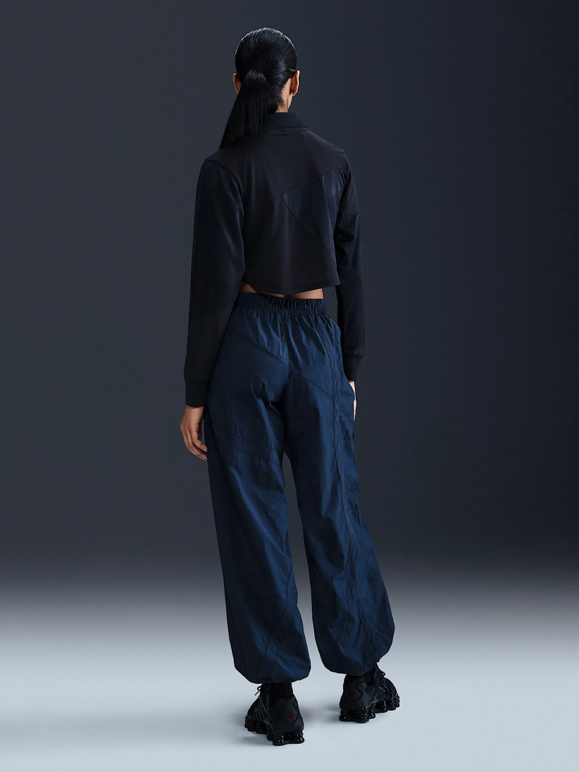 Nike Sportswear Woven Mid-Rise Loose Blue Trousers For Women