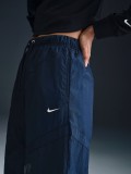 Nike Sportswear Woven Mid-Rise Loose Blue Trousers For Women