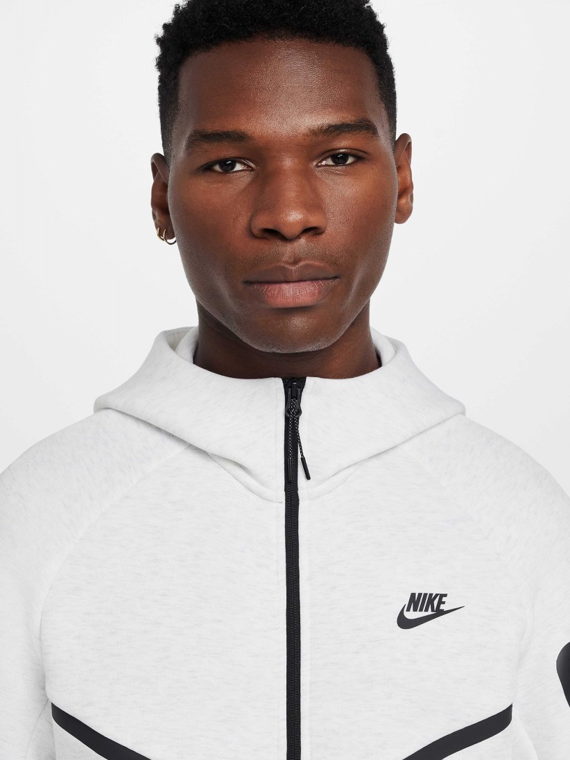 Nike Tech Fleece Windrunner Grey and Black Hooded Jacket For Men
