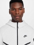 Nike Tech Fleece Windrunner Grey and Black Hooded Jacket For Men