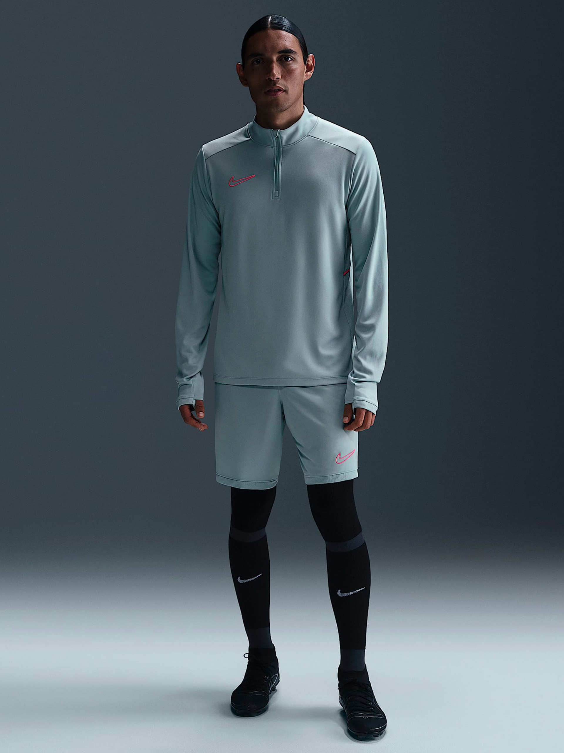 Sudadera con Cremallera de Fútbol Nike Academy Dri-FIT Azul y Rosa Para Hombre
