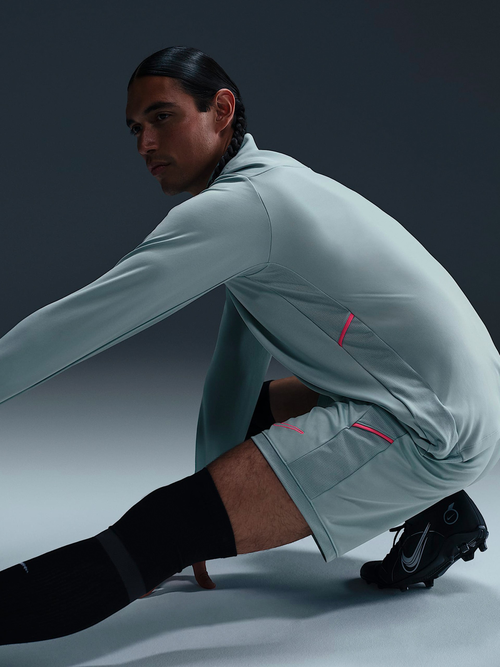 Sudadera con Cremallera de Fútbol Nike Academy Dri-FIT Azul y Rosa Para Hombre