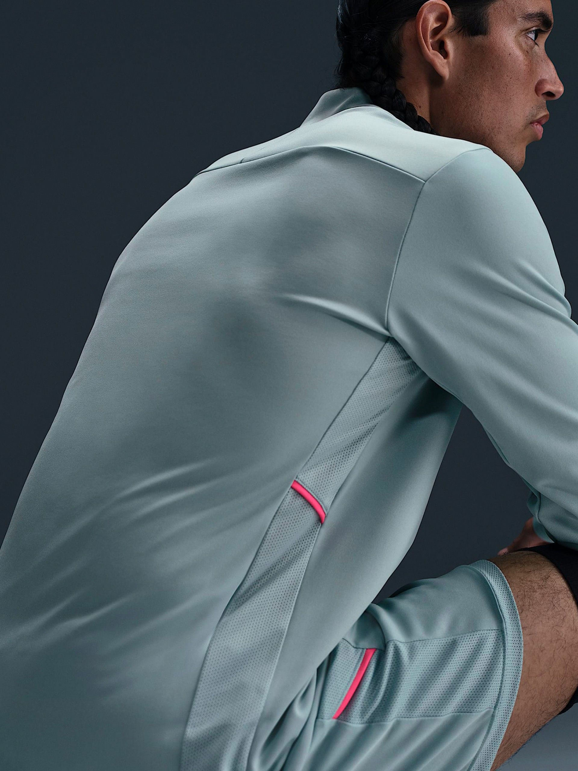 Sudadera con Cremallera de Fútbol Nike Academy Dri-FIT Azul y Rosa Para Hombre