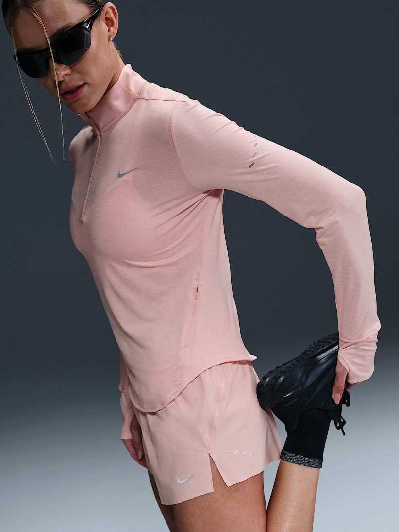 Camisola com Fecho de Running Nike Swift Dri-FIT UV Rosa Para Mulher
