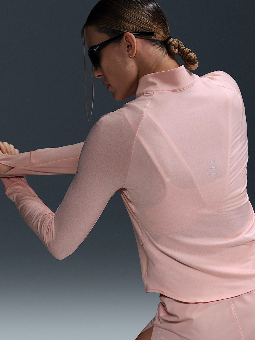Camisola com Fecho de Running Nike Swift Dri-FIT UV Rosa Para Mulher