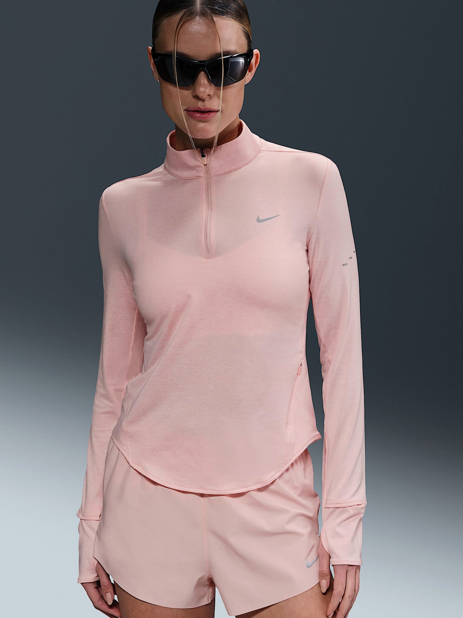 Sudadera con Cremallera de Running Nike Swift Dri-FIT UV Rosa Para Mujer