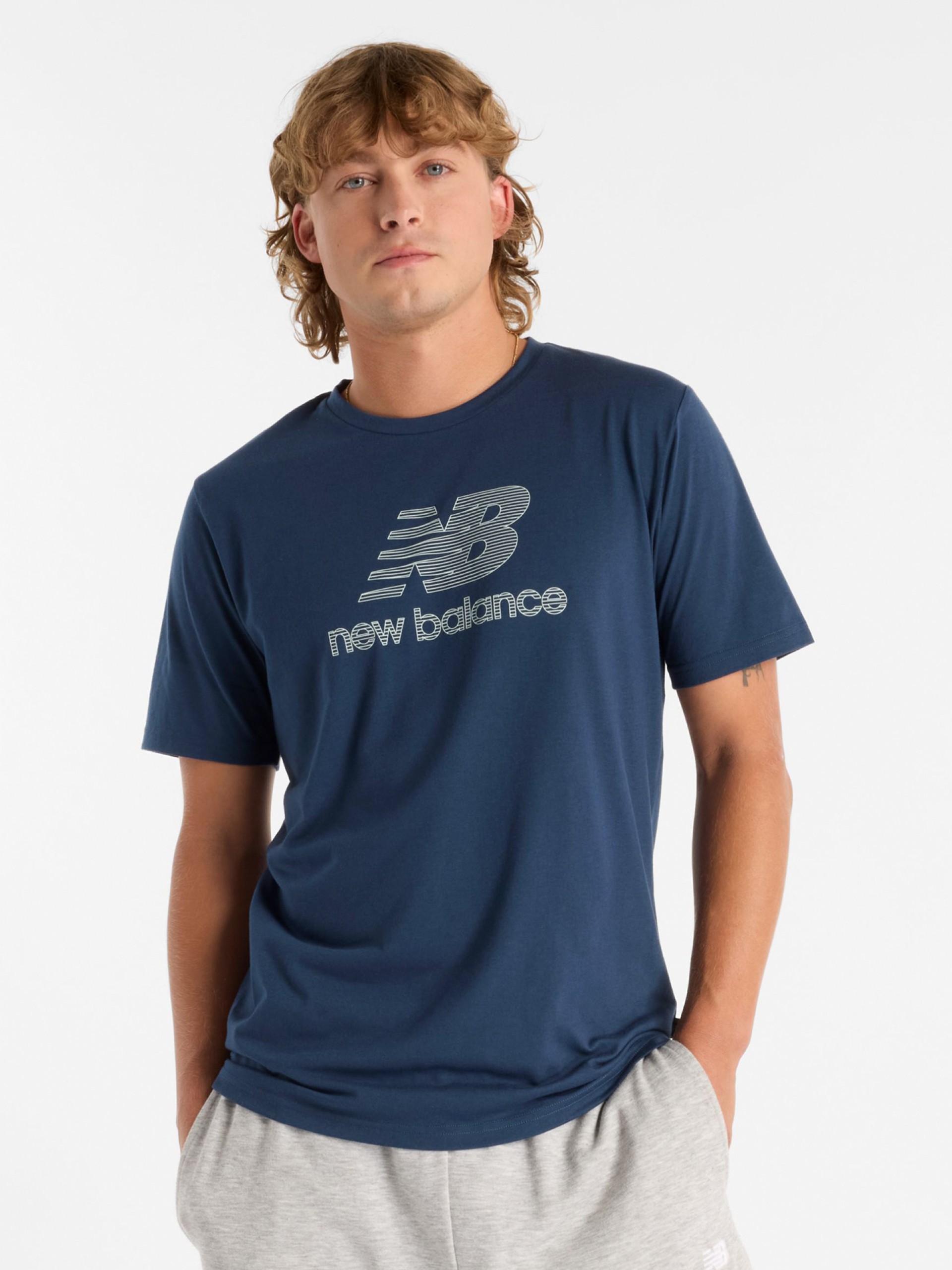 T-shirt New Balance Heathertech Logo Azul