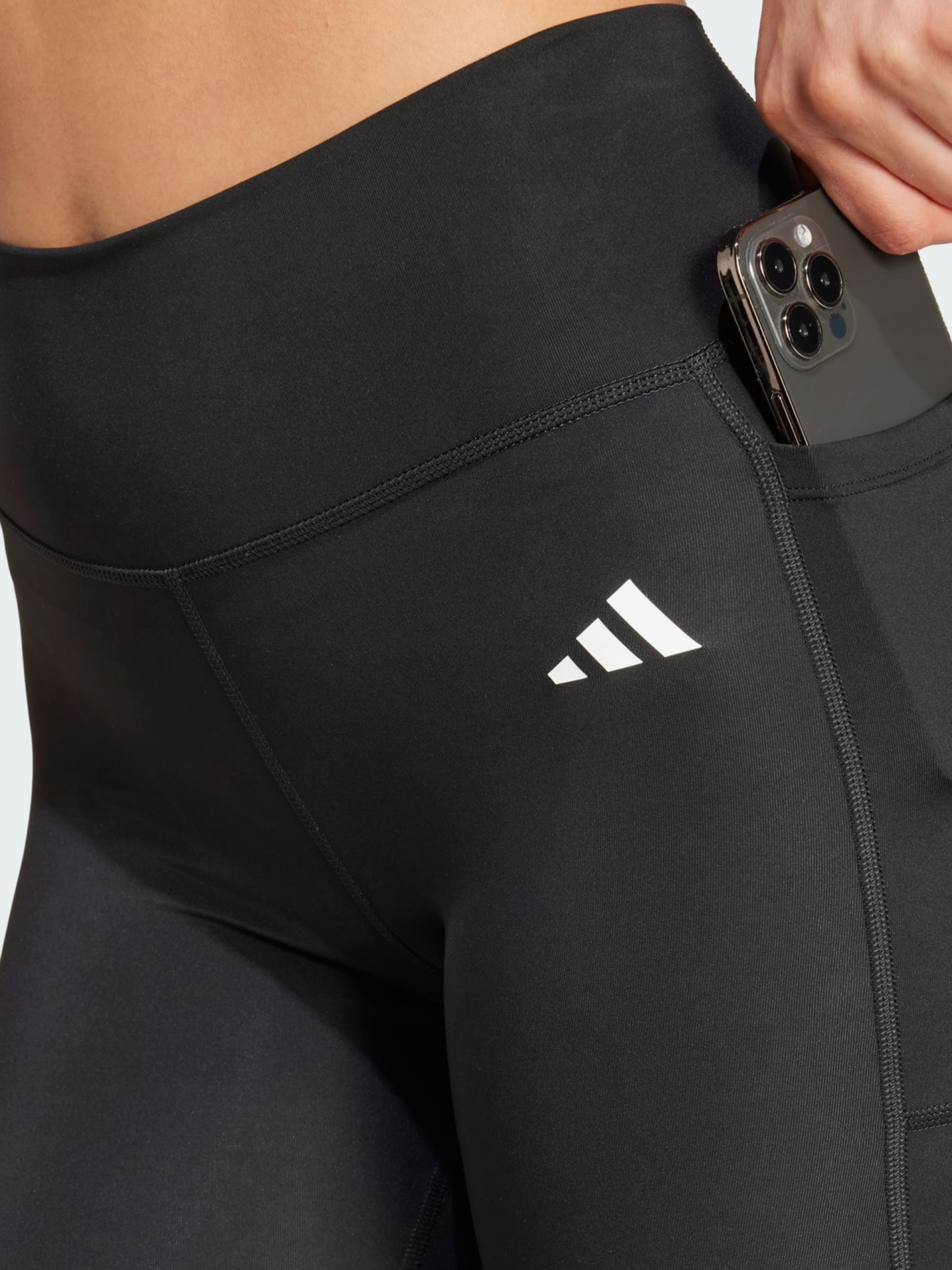 Adidas Optime Essentials Stash Pocket Full-Length Black Training Leggings