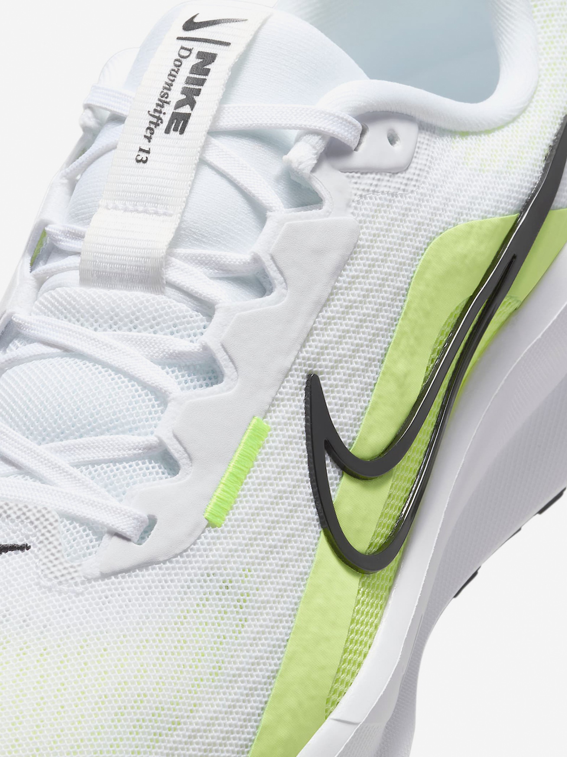 Nike Downshifter 13 White and Green Running Trainers For Men