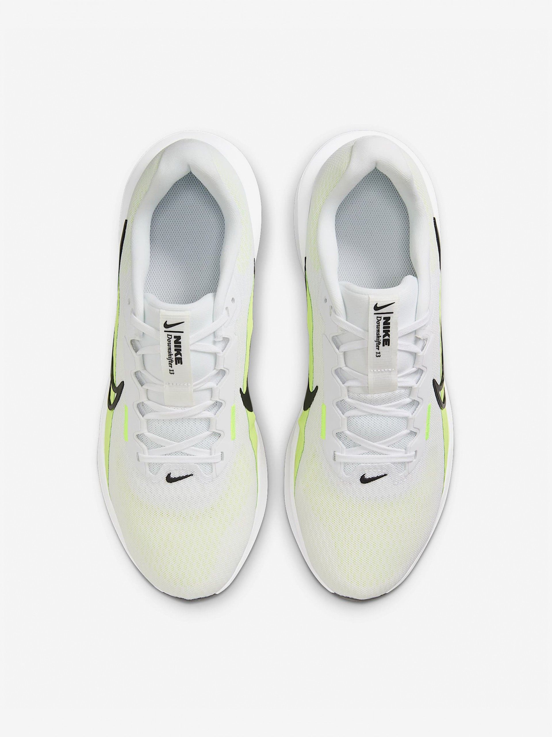 Nike Downshifter 13 White and Green Running Trainers For Men