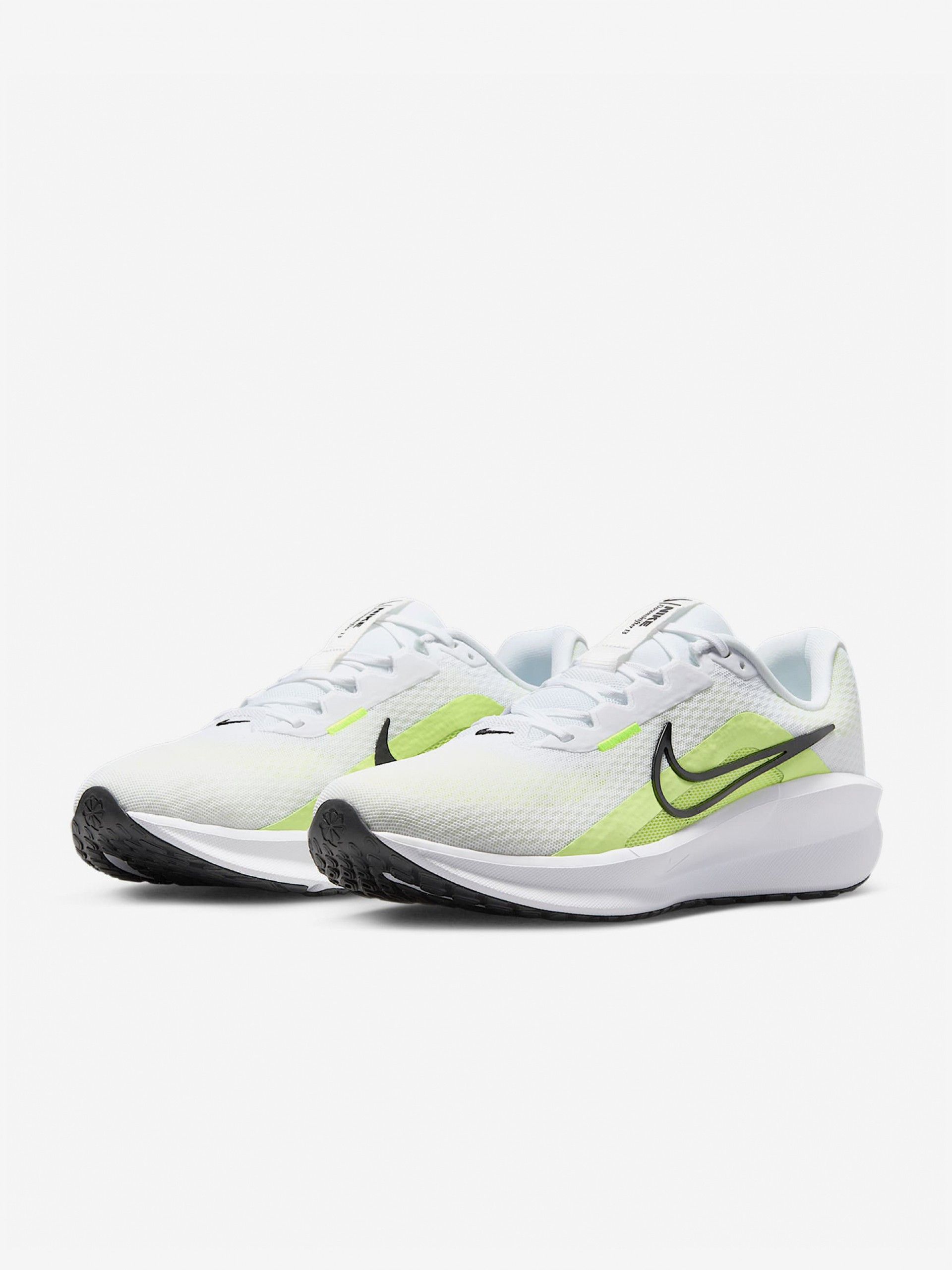 Nike Downshifter 13 White and Green Running Trainers For Men