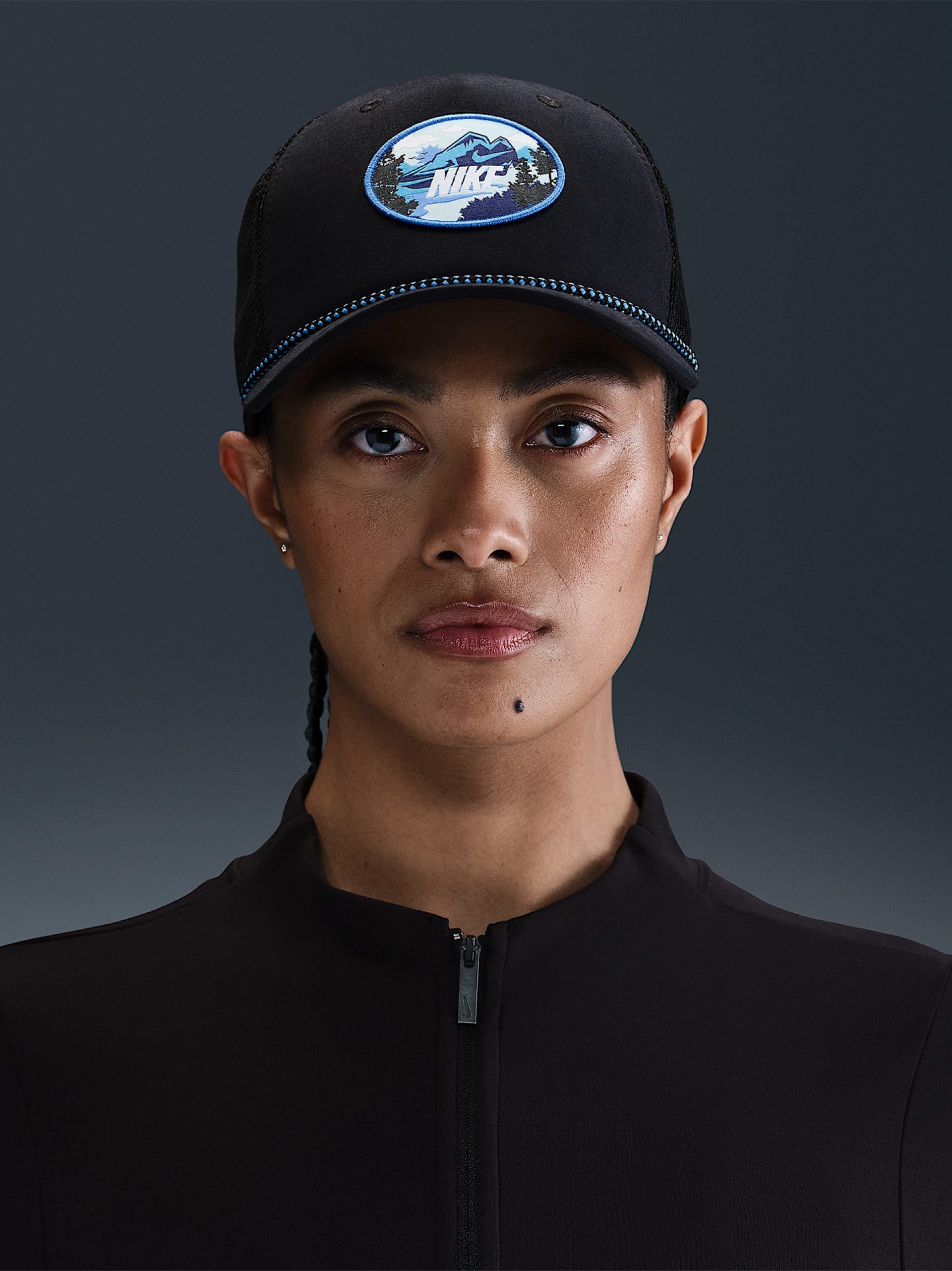 Nike Rise Structured Outdoor Trucker Black Cap