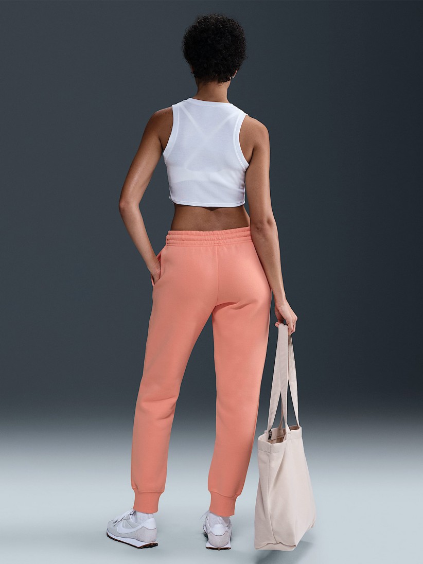 Nike Sportswear Phoenix Fleece Mid-Rise Salmon Trousers For Women