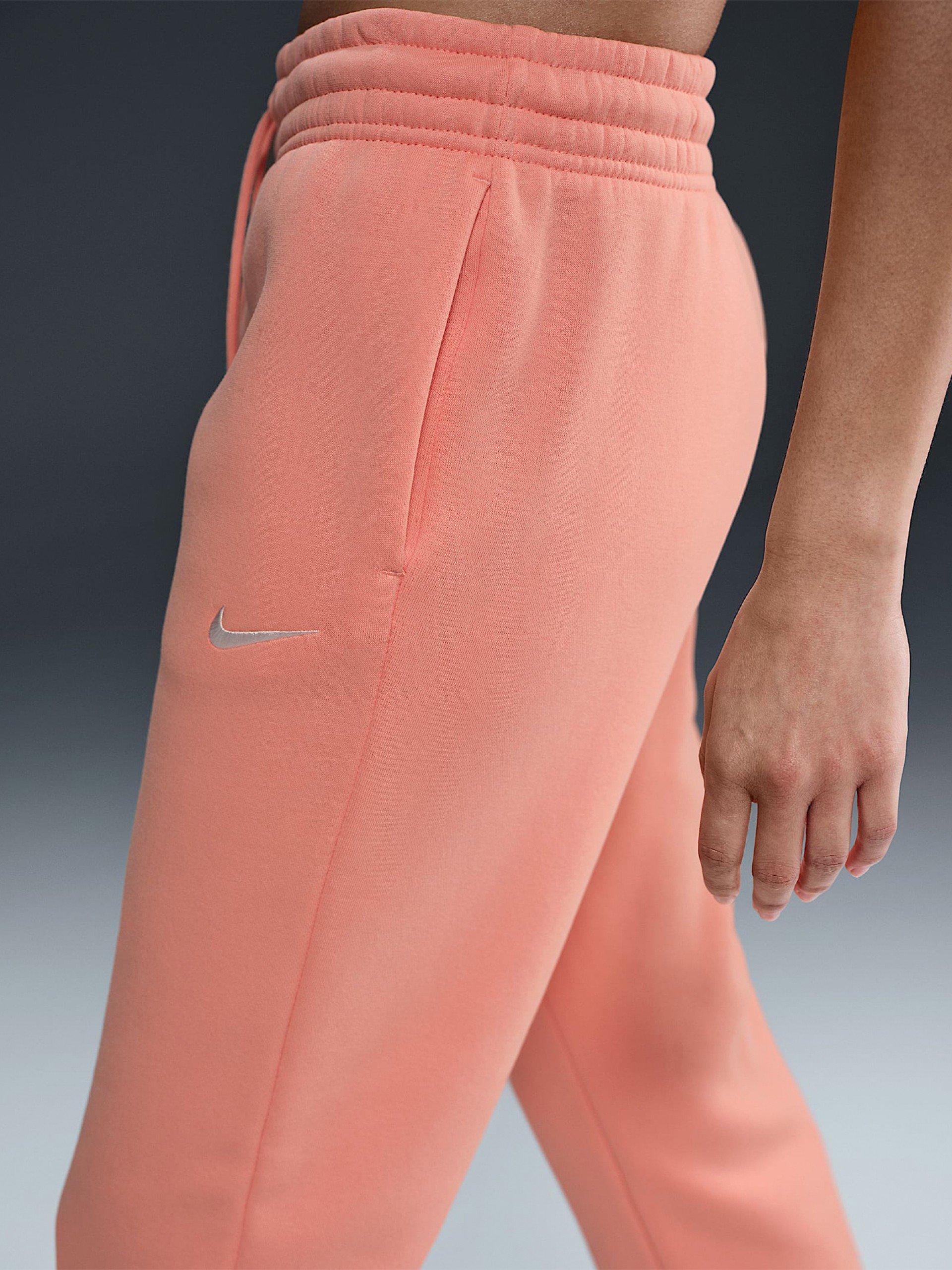 Pantalones Nike Sportswear Phoenix Fleece Mid-Rise Salmón Para Mujer